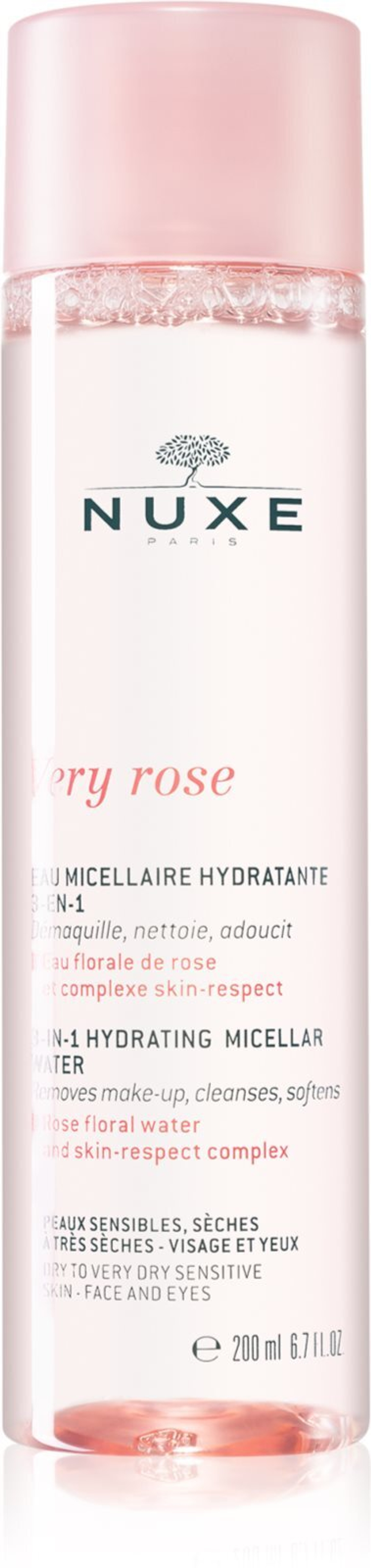 Nuxe Very Rose - увлажняющая мицеллярная вода для очень сухой и чувствительной кожи /   200  ml  / GTIN 3264680022036
