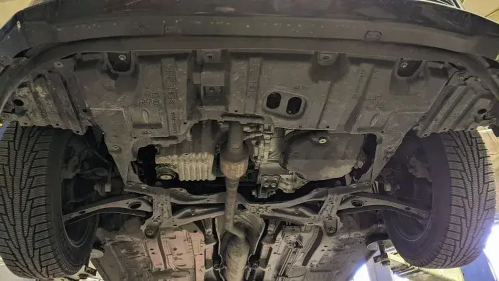 Защита картера двигателя, КПП (2 мм, сталь) для Toyota Sienta 2015-2022 (V = 1.5 AT FWD) Sheriff.24.5247