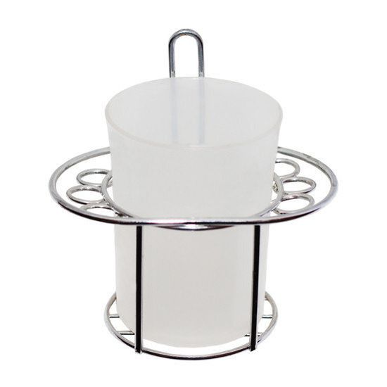 Стакан для зубных щеток Besser BS 0236 (13х12х8 см) с хромированной подставкой