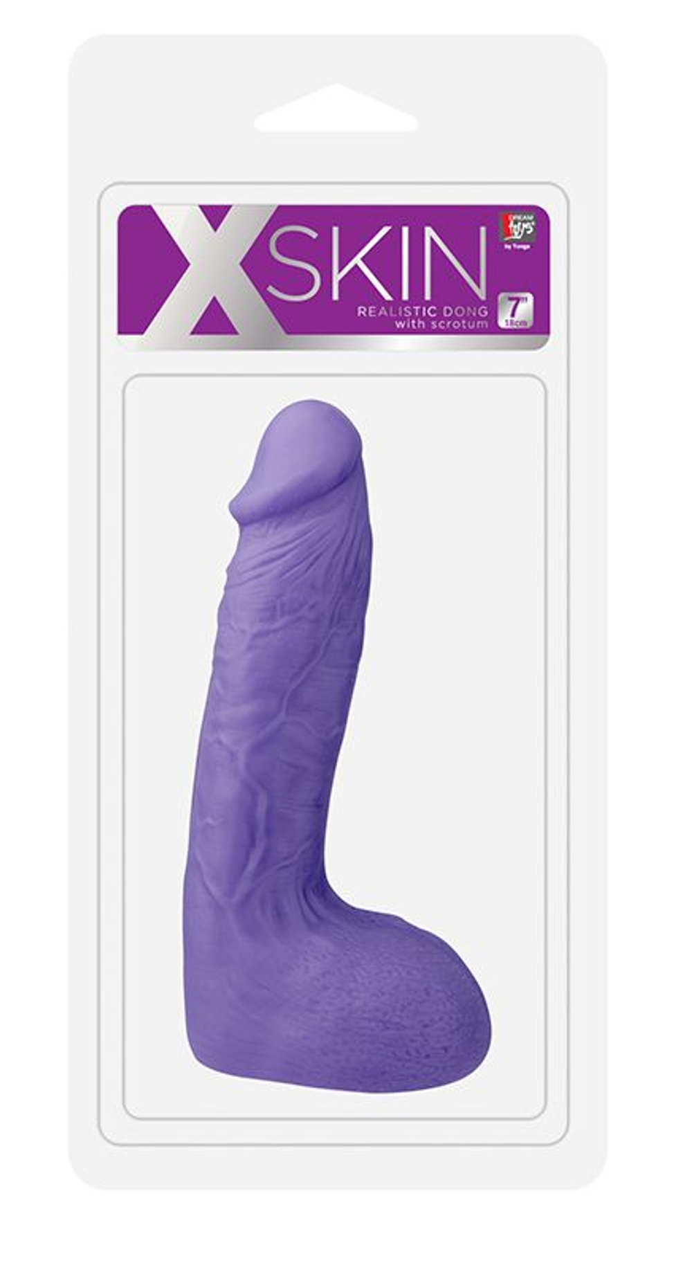 Фиолетовый фаллоимитатор-массажер XSKIN 7 PVC DONG - 18 см. (Цвет: фиолетовый)
