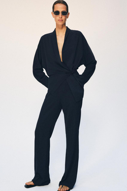 ZARA СВОБОДНЫЕ БРЮКИ — ZW COLLECTION, МОРСКОЙ СИНИЙ