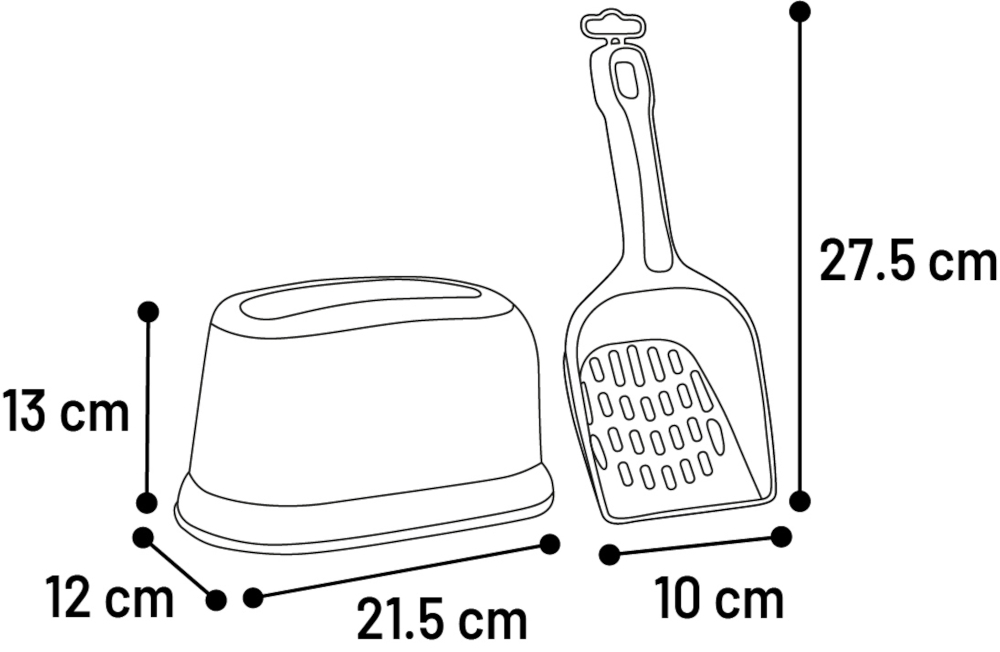 Совок Hodor с отверстиями, с держателем, для кошачьего туалета 21,5x12x28 см, Flamingo