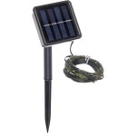 Гирлянда для улицы «Росинка» 10 м 100 ламп LED проволочн.пров. зелен., 8 реж.,IP-54, Теплый белый (солнечная батарея)