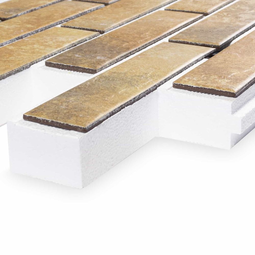 Клинкерная термопанель ППС Керамин Орегон 3 Темно-бежевый 1020х455 мм