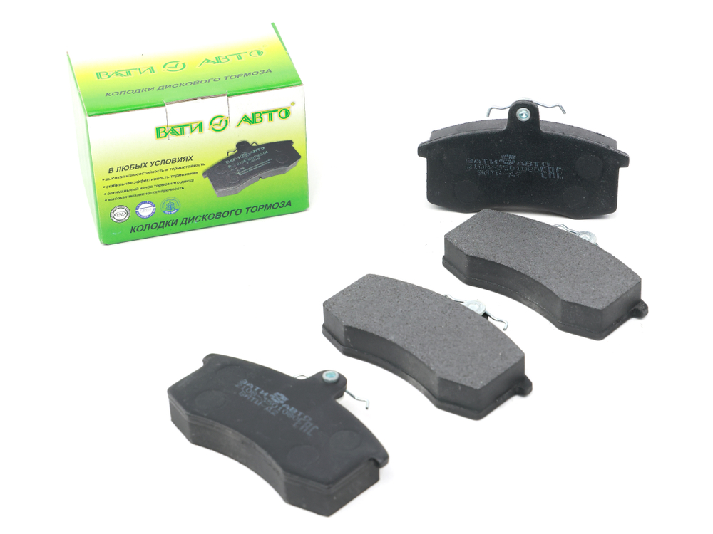 Колодка дискового тормоза а/м ВАЗ 2108-21099, 2110-2115, Калина, Приора, Гранта передняя (к-т 4 шт.) ВАТИ-АВТО