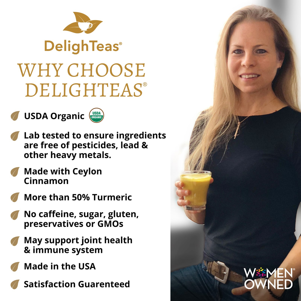 DelighTeas, Ayurvedic Golden Milk Blend, латте с чаем с куркумой, без кофеина, 140 г (5 унций)