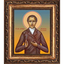 Михаил Амелюшкин мученик. Икона на холсте.