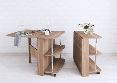 Стол-книжка с полками ясень шимоТЭКС