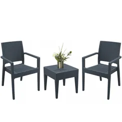 Комплект пластиковой мебели Miami Ibiza, антрацит