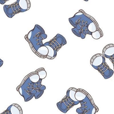 Sneakers At Various Angles Outline illustration ornament textile