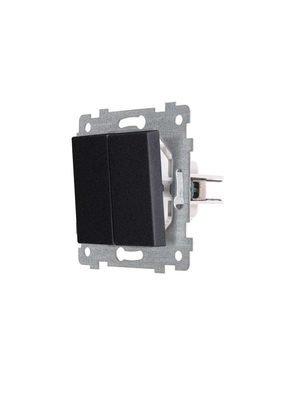 "Аксиома" Механизм выключателя двухклавишного скрытой установки С510-449 антрацит