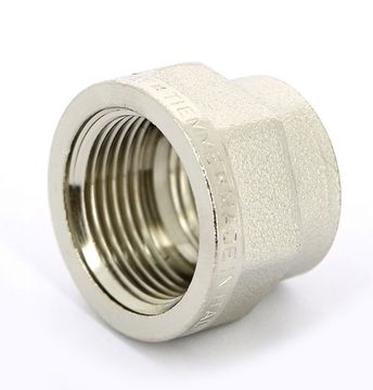 Муфта латунная переходная Tiemme 1"x3/4" ВР с внутренней резьбой никелированная 1500178