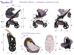 Детская коляска Reindeer Raven 2 в 1 (Черный)