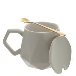 GAEM Кружка с крышкой и ложкой, 450 мл, L14 W9 H9,5 см, 3в.