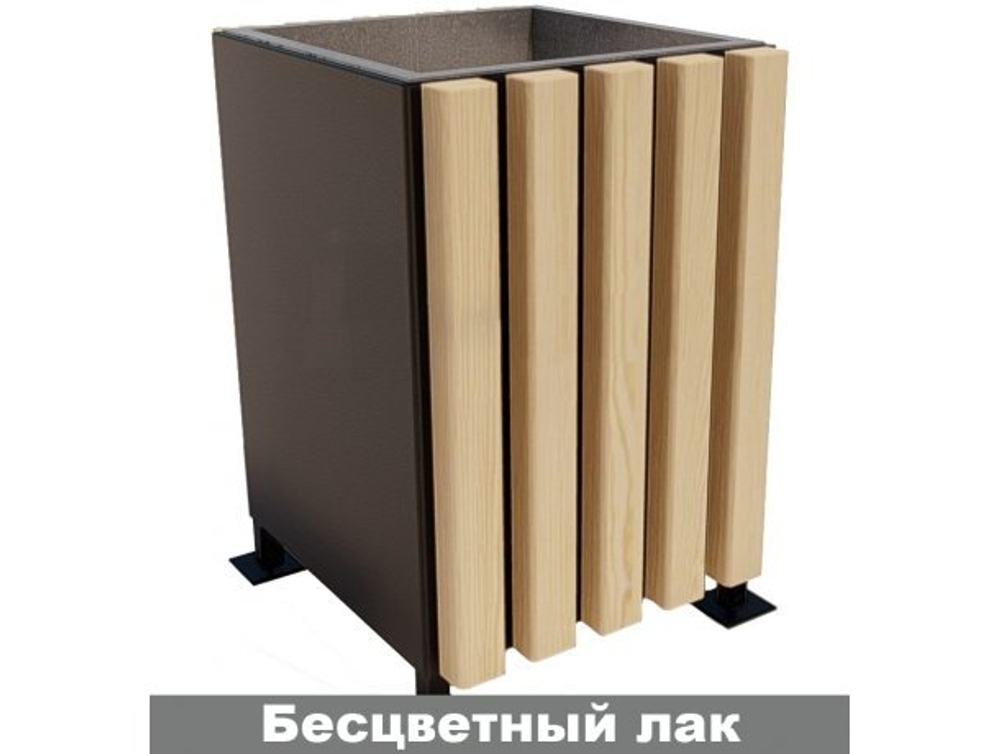 Урна уличная прямоугольная "Компаньон", лак