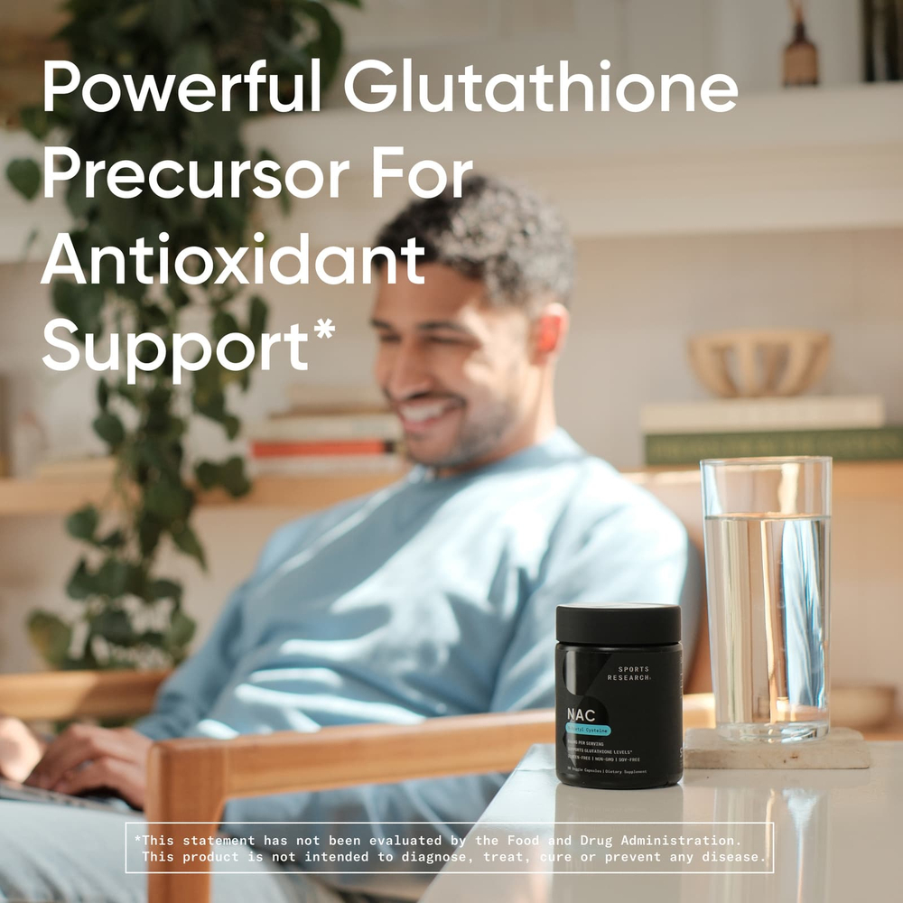 Sports Research, NAC, N-ацетилцистеин, 600 мг, 90 растительных капсул