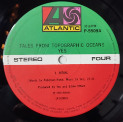 Винтажная виниловая пластинка LP Yes Tales From Topographic Oceans (Japan 1974) (Obi) Ritual