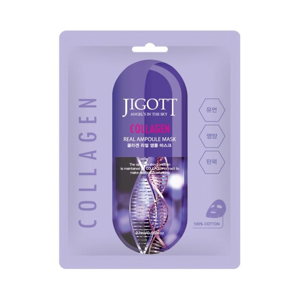 Маска для лица Jigott Collagen Real Ampoule Mask тканевая Коллаген 27 мл