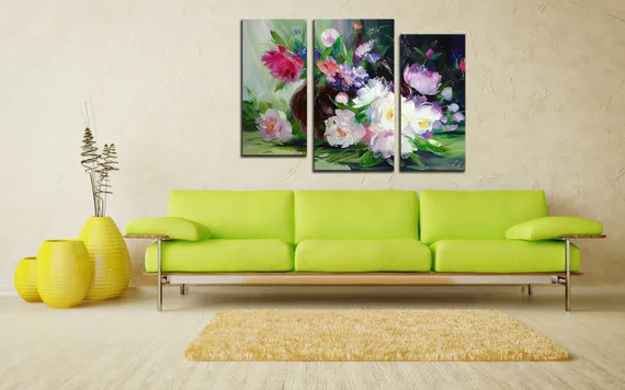 Модульная картина "Пионы"