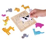 Пазл деревянный развивающий для детей "Домашние животные", 17х17 см, BRAUBERG KIDS, 665251