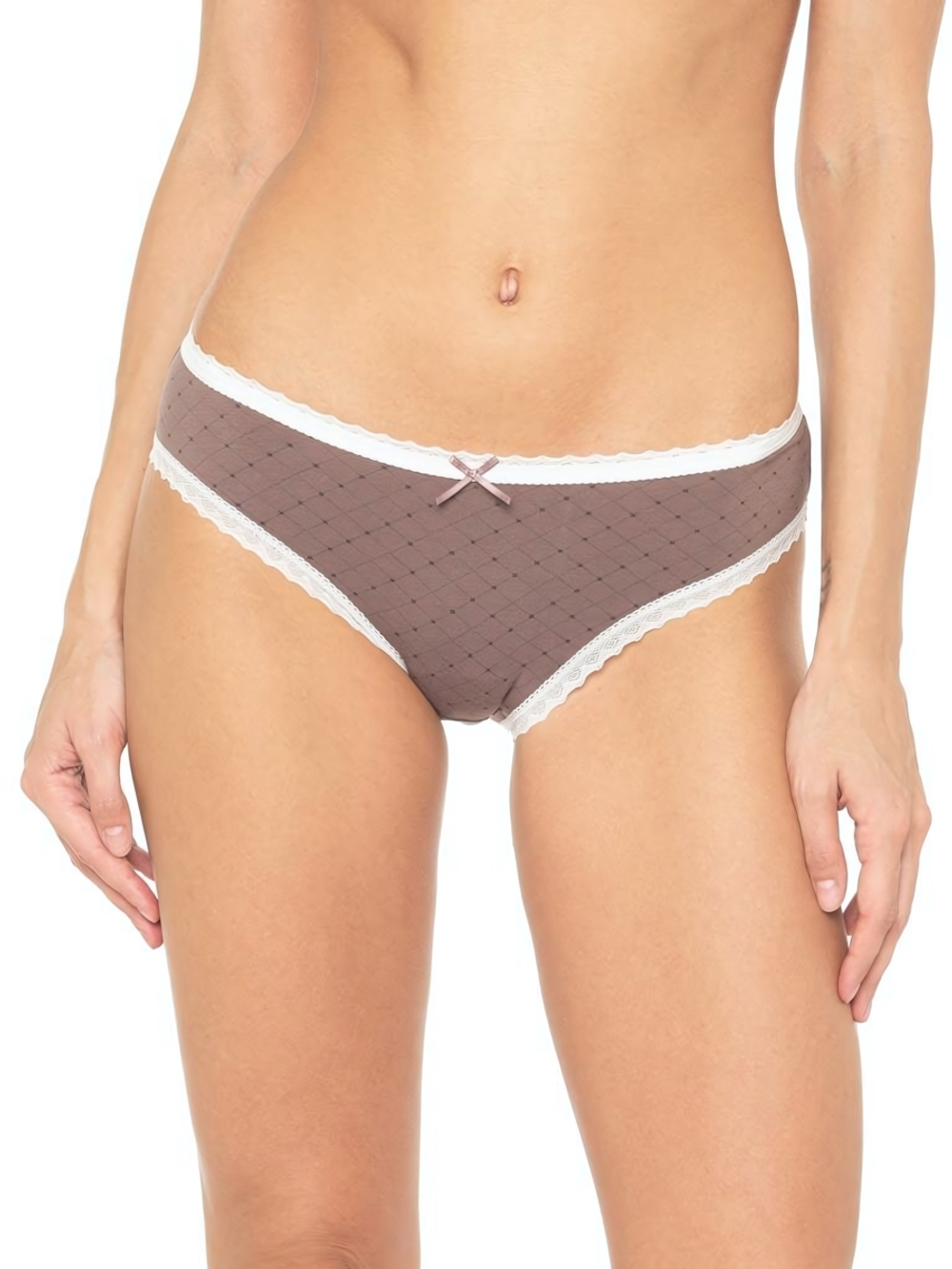 Трусы-слипы с геометрическим принтом (Размер: M) (Цвет: кофейный)