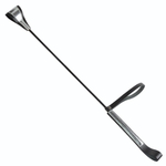 Чёрно-серебристый стек с хлопушкой из кожи - 62 см. (Цвет: черный с серебристым)