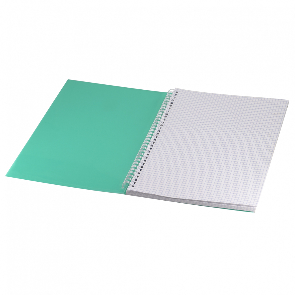 Тетрадь 96л., А4, клетка, Alingar, гребень, блок офсет, цветной пластик, "Бирюзовый"