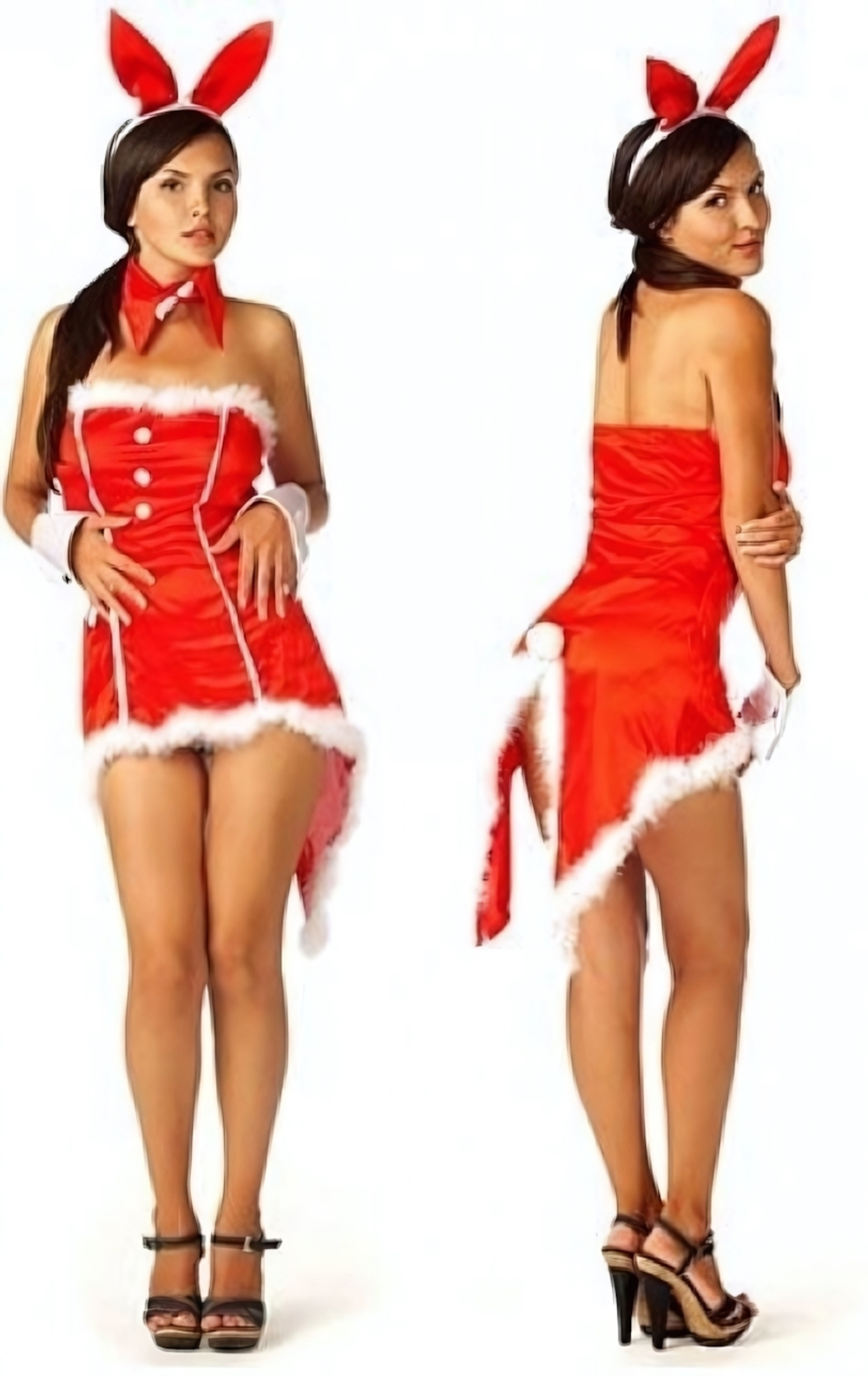 Пушистый зайка, SM (42-44) (Цвет: красный)