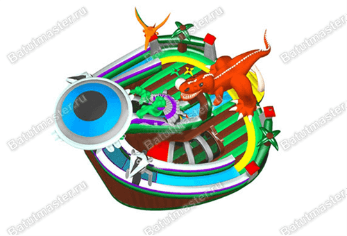 Надувная горка "Динозавр с Марса"