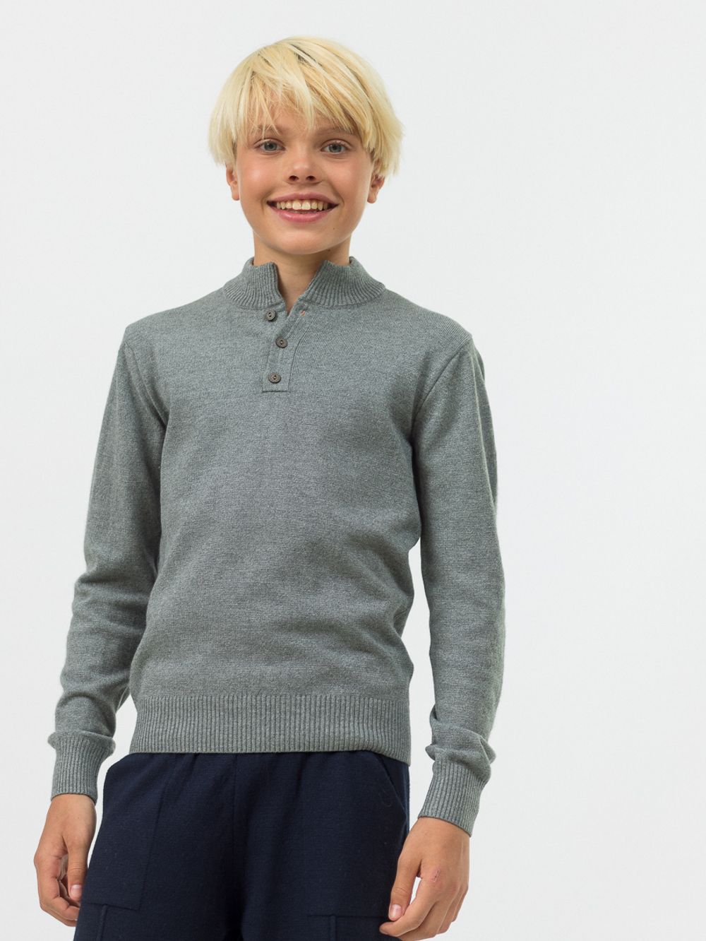 Джемпер поло для мальчика AT116 серый