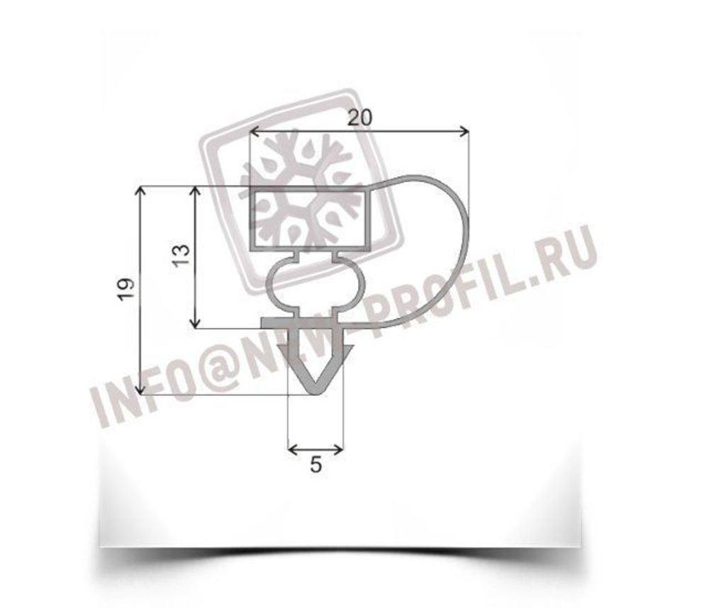 Уплотнитель для торгового холодильного шкафа norcool s76 1610 585 мм 005