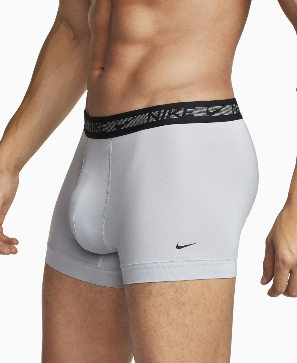 Мужские боксеры спортивные Nike Dri-Fit Ultra Stretch Micro Trunk 3P - wolf grey/anthracite/black