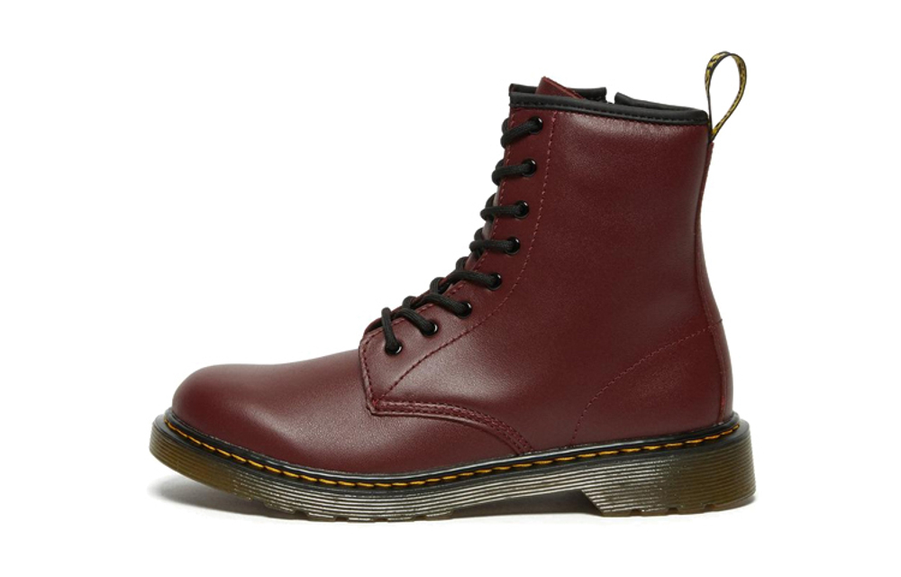 Big boy Dr.Martens/Dr. Martin Youth 1460 British Casual Style Mid-tube casual Martin Boots Cherry Red