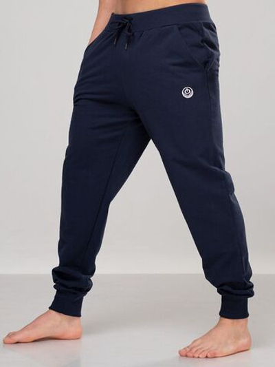 Спортивные мужские брюки из плотного трикотажа (Размер: L) (Цвет: синий)