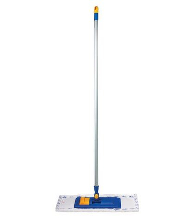 Швабра с флаундером 40 см, черенок 120 см, резьба 1,6 см, МОП микрофибра/абразив, карманы (ТИП К), LAIMA, 601461