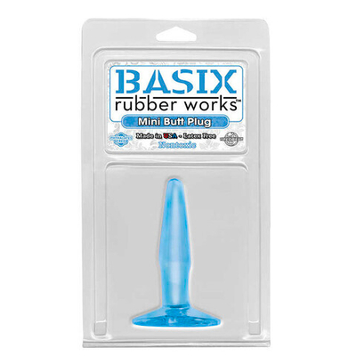 Анальная втулка Basix Mini, голубая (Цвет: голубой)