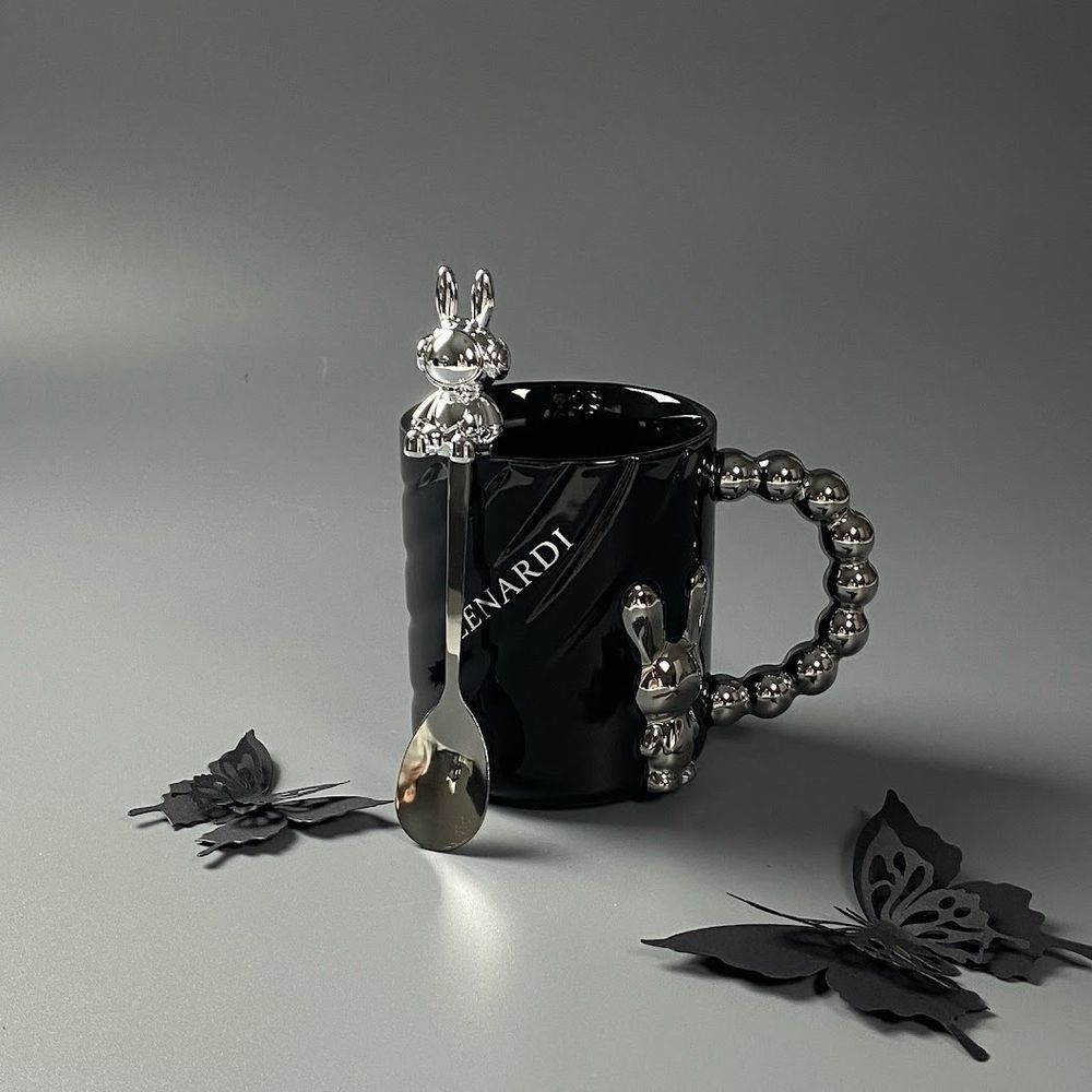 Lenardi 315-072 Кружка 430мл с ложкой в под.уп.(х36)Фарфор