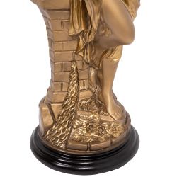 Подставка декоративная Девушка с кувшином Бронза Орех