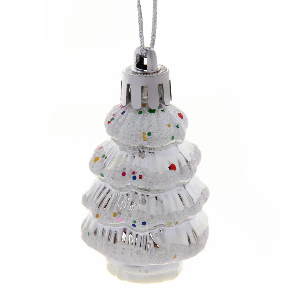 Ёлочные игрушки «Ёлочки микс цветов» 6*3,5см (набор 4шт)