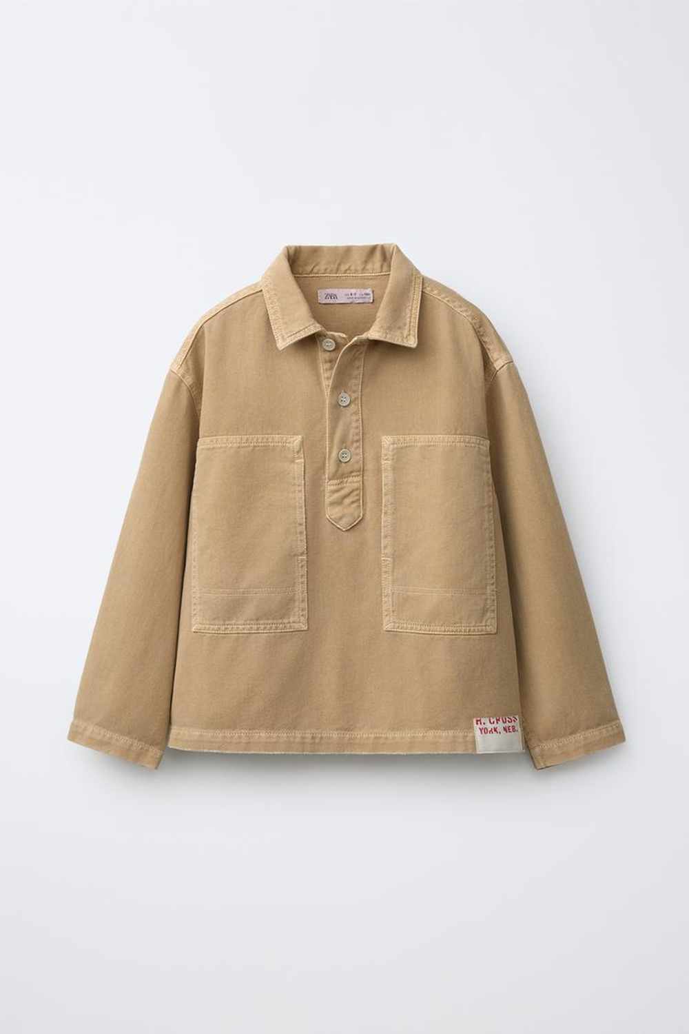 ZARA КУРТКА-РУБАШКА НА ПУГОВИЦАХ, РЫЖЕВАТО-КОРИЧНЕВЫЙ