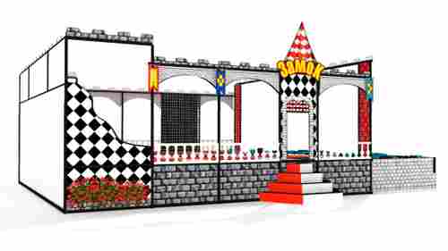 Батутная арена «Средневековье» 8,8×7,6 м, 9 батутов, с поролоновой ямой