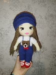 Yumşaq oyuncaq Göy papaqlı qız