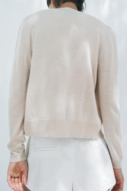 ZARA ОДНОТОННЫЙ КАРДИГАН ИЗ СМЕСОВОЙ ШЕРСТИ, БЕЖЕВЫЙ