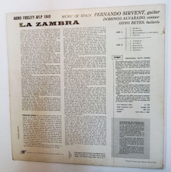 Винтажная виниловая пластинка LP Fernando Sirvent La Zambra (USA 1959)
