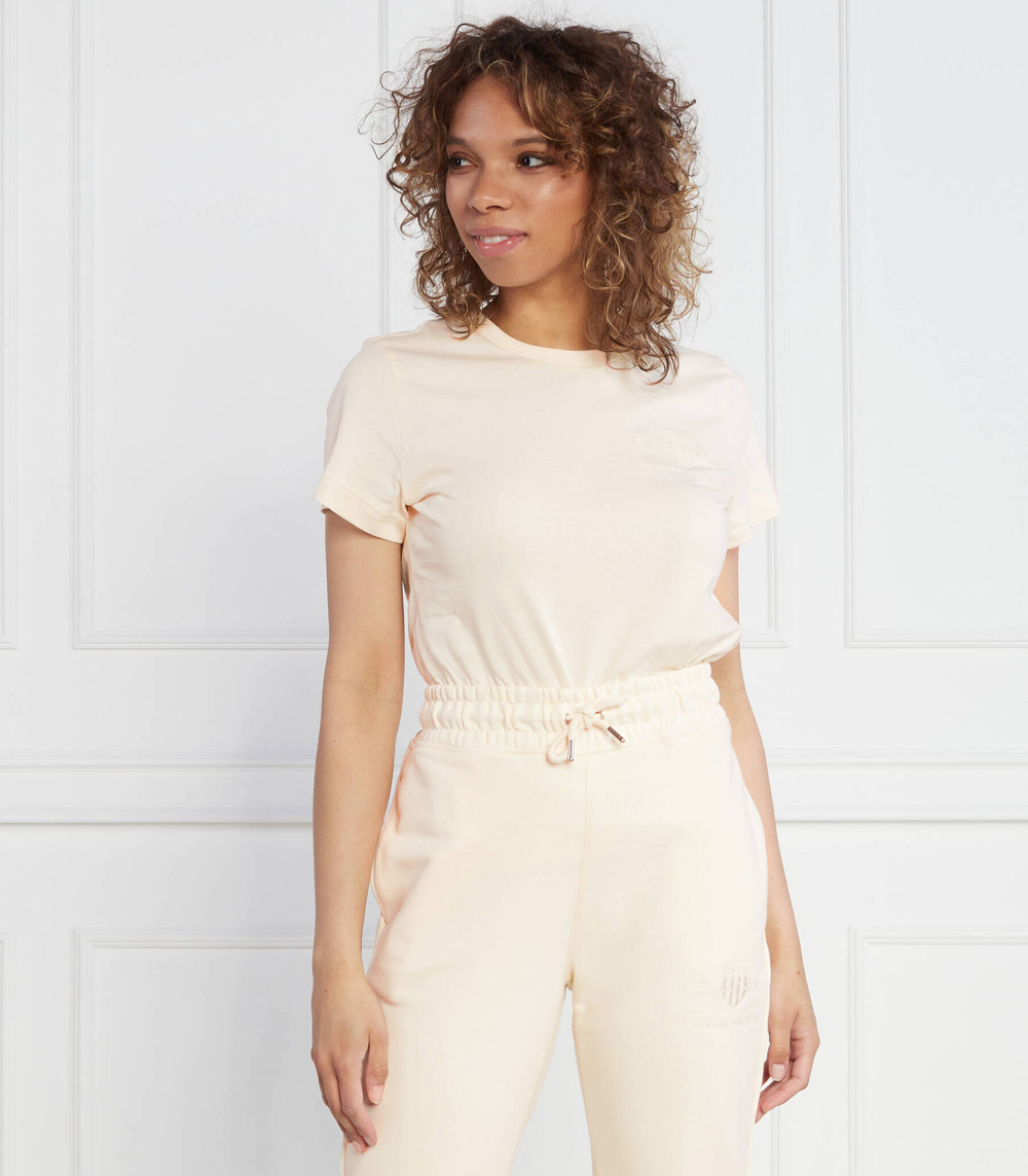 Футболка REG TONAL SHIELD SS Gant - кремовый(4200262)