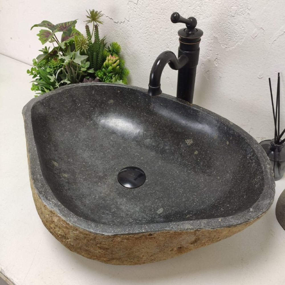 Раковина из речного камня RS-62010 (58*45*16)