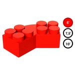 Элемент углового поворота стены 4x2 красный для конструктора