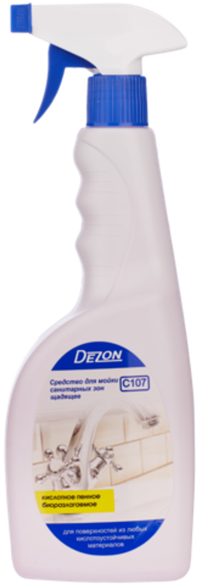 C107, 0,75 кг. Средство для санитарных зон щадящее,кислотное (с триггером).Готовое средство.(15)