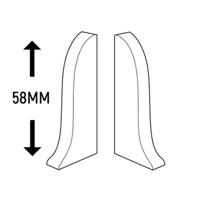 Плинтус Заглушка левая и правая (пара) Royce 58 мм