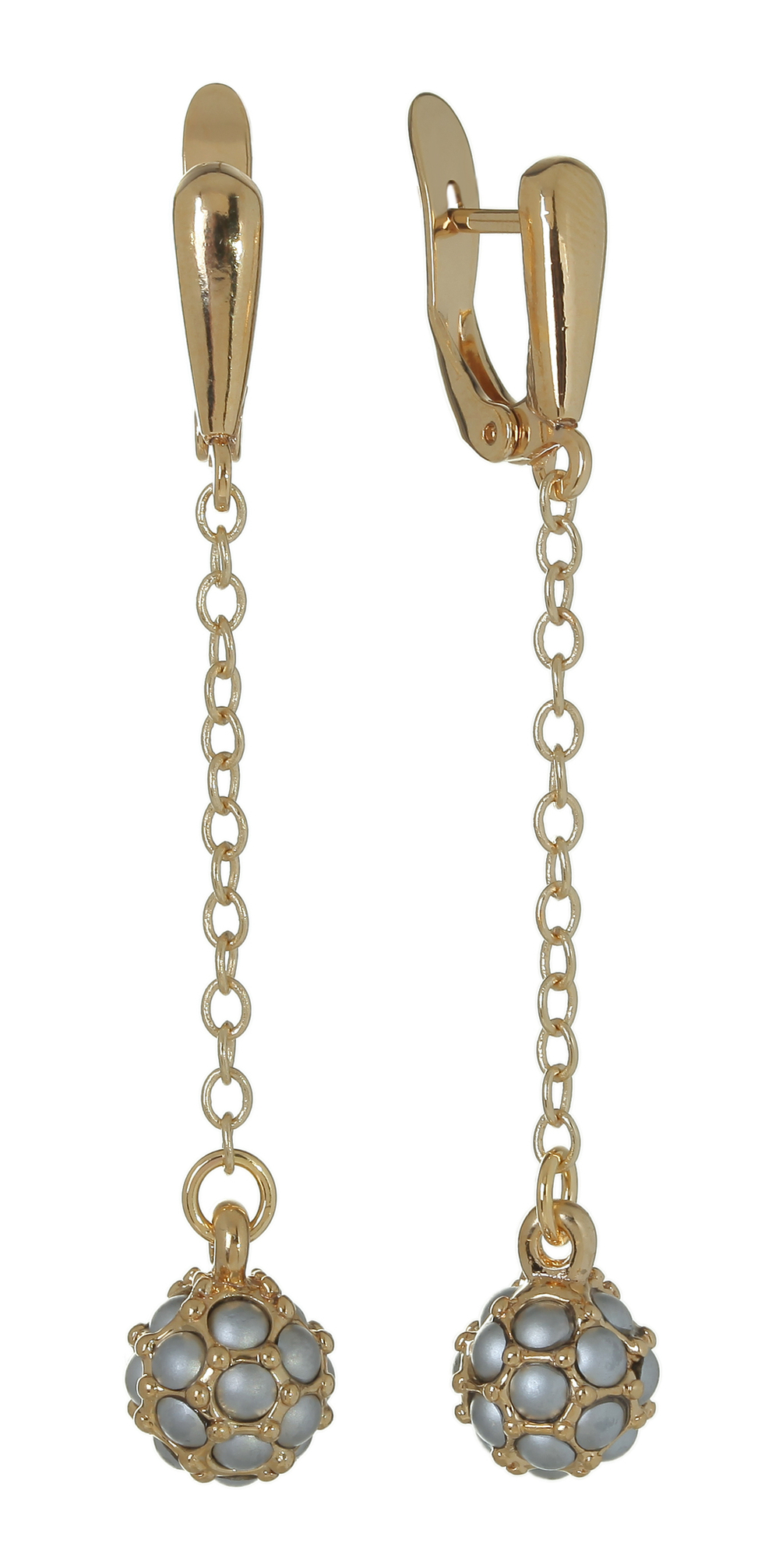 "Дигуэн" серьги в золотом покрытии из коллекции "Франциска" от Jenavi  с английским замком